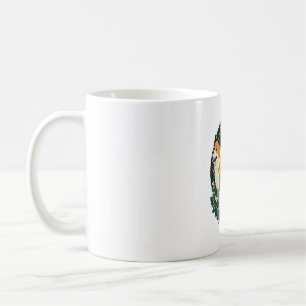Akita Hund mit Blume und Schmetterling T Shirt Kaffeetasse