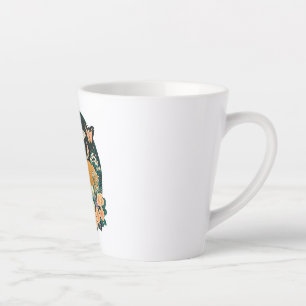 Akita Hund mit Blume und Schmetterling T Shirt Milchtasse