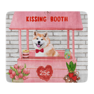 Akita-Hund Valentinstag Küssstand  Schneidebrett