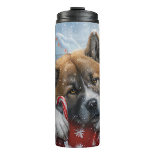 Akita Hund Weihnachtsfestlich Thermosbecher