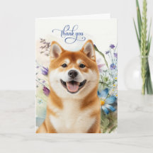 Akita Hund Wildblumengarten Blanko