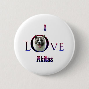 Akita I Liebe Button