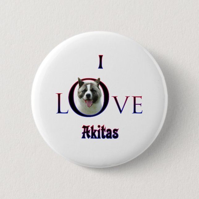 Akita I Liebe Button (Vorderseite)