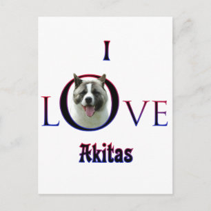 Akita I Liebe Postkarte