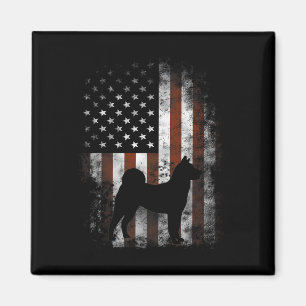Akita Inu American Flag Patriotic 4. Juli Magnet