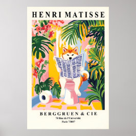 Akita Inu Auf Toilette Kunst Druck Lustig Badezimm Poster