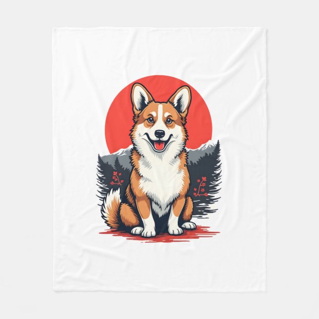 Akita Inu Dog Fleecedecke (Vorderseite)