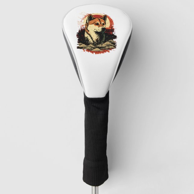 Akita Inu Dog Golf Headcover (Vorderseite)