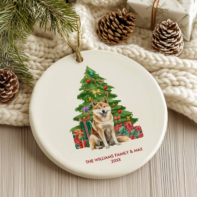 Akita Inu Dog Personalisierte Weihnachten Keramik Ornament (Von Creator hochgeladen)