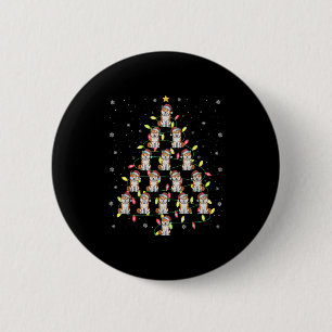 Akita Inu Dog Santa Christmas Tree Lights Ugly Swe Button