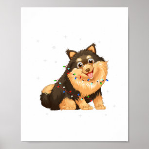 Akita Inu Dog Xmas Lights Weihnachten Poster