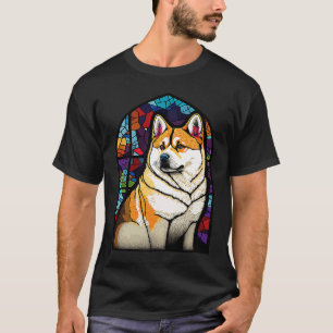 Akita Inu farbenfroher Pop aus Hartglas T-Shirt