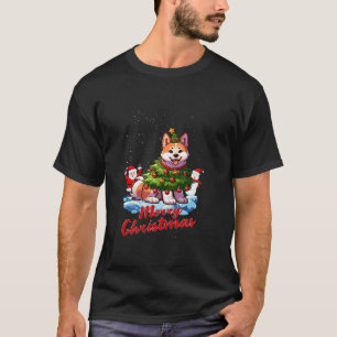 Akita Inu frohe Weihnachtsbaumleuchten Dog X Mas D T-Shirt
