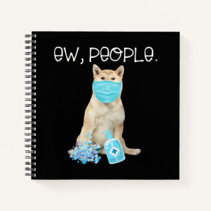 Akita inu Neue Hunde mit Gesichtsmaske Notizbuch