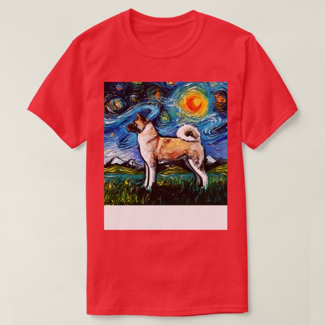 Akita Inu Night T-Shirt (Design vorne)