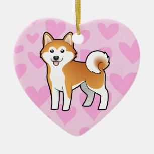 Akita Inu/Shiba Inu Liebe Keramikornament