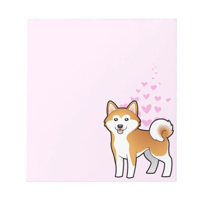 Akita Inu / Shiba Inu Liebe Notizblock (Vorderseite)
