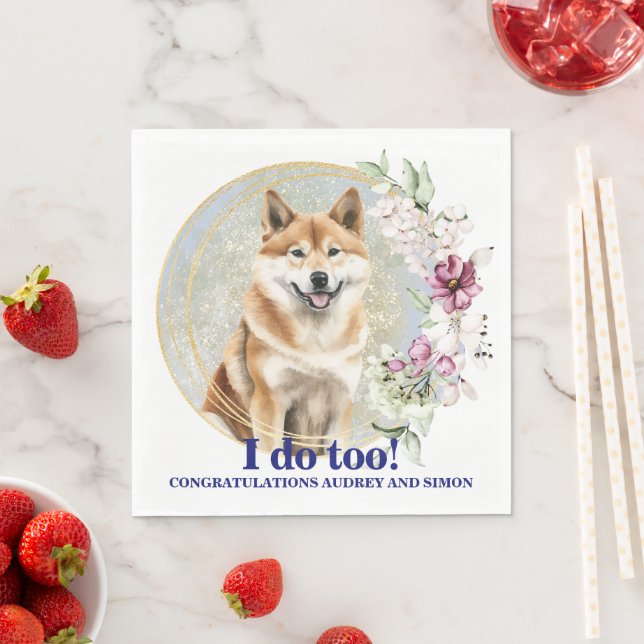 Akita Inu Wedding Napkins mit Hunden Foto Serviette (Beispiel)