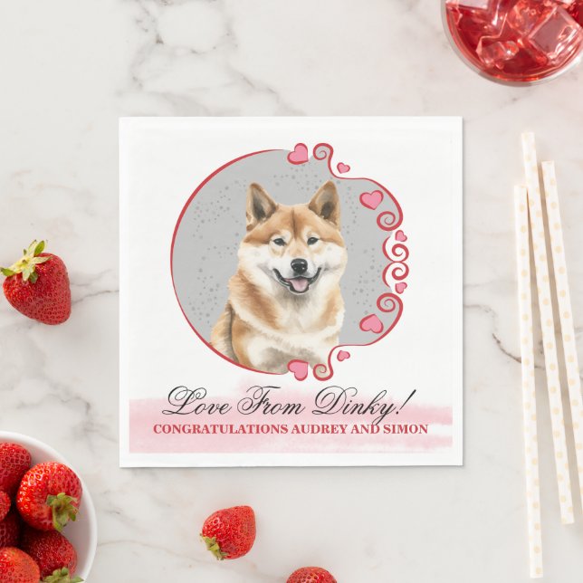 Akita Inu Wedding Napkins mit Hunden Foto Serviette (Beispiel)