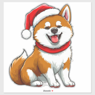 🎁Akita Inu Weihnachts-Hund-Aufkleber Geschenk Spa Aufkleber