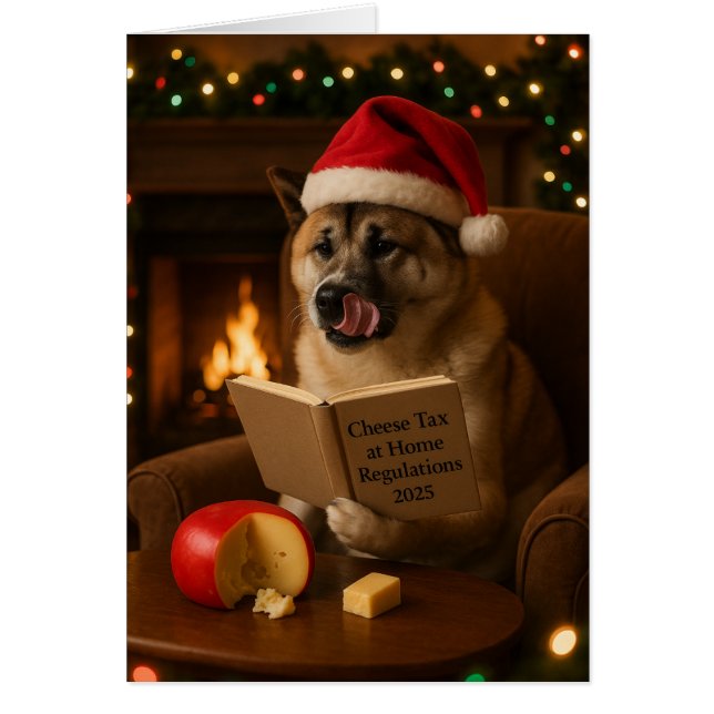 Akita 'Käse-Steuer' Weihnachtskarte (Vorne)