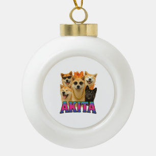 Akita  keramik Kugel-Ornament