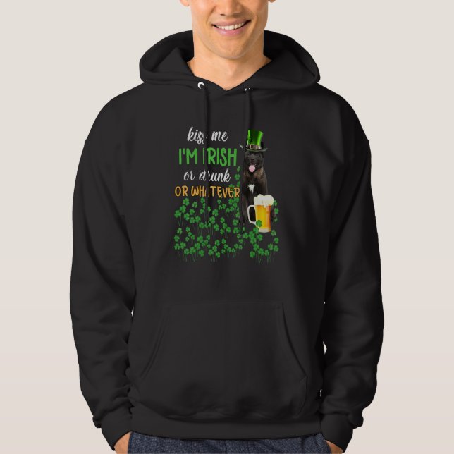 Akita küss mir, ich bin irisch oder Betrunken oder Hoodie (Vorderseite)