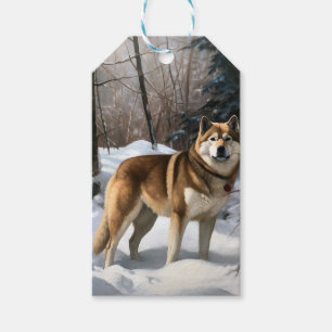 Akita Let It Schnee Weihnachten Geschenkanhänger