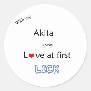 Akita Liebe auf dem First Lick Sticker