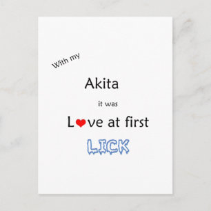 Akita Liebe bei First Lick Postkarte