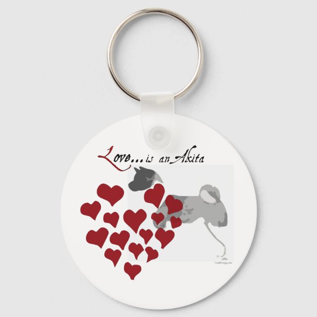 Akita Liebe Schlüsselanhänger (Vorderseite)