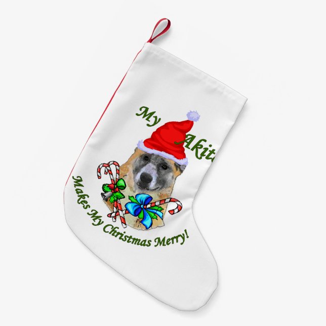 Akita Lovers Weihnachten Kleiner Weihnachtsstrumpf (Vorderansicht (hängend))
