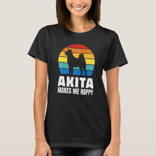 Akita macht mich glücklich Hund-Rasse T-Shirt