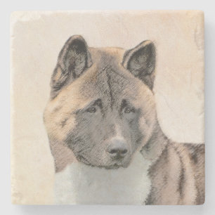 Akita-Malerei - Süße originelle Hundekunst Steinuntersetzer