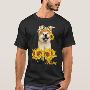 Akita Mama Sunflower Summer Dog Mama Mama Women T-Shirt