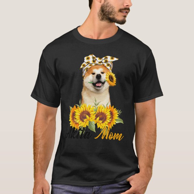Akita Mama Sunflower Summer Dog Mama Mama Women T-Shirt (Vorderseite)