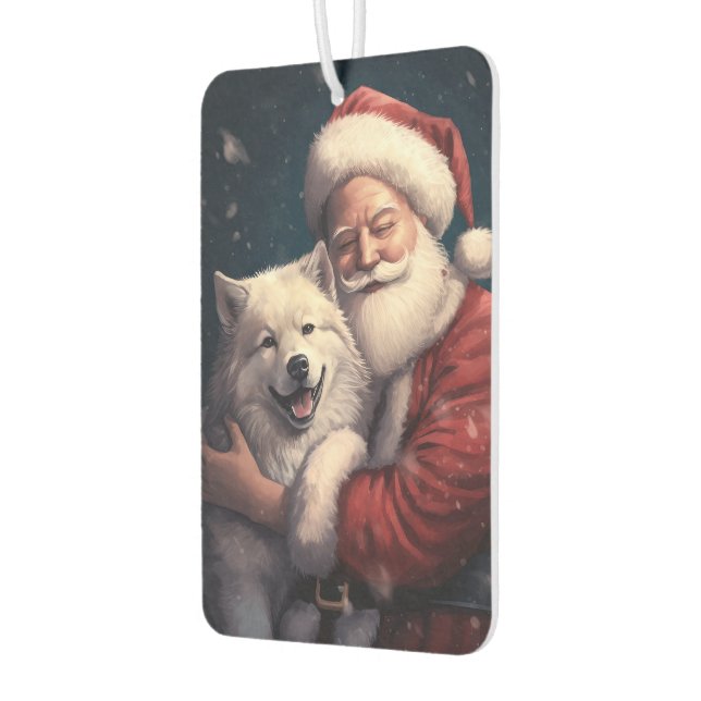 Akita mit dem Weihnachtsmann Weihnachten Autolufterfrischer (Links)