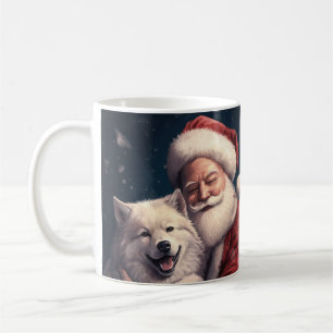 Akita mit dem Weihnachtsmann Weihnachten Kaffeetasse