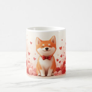Akita mit Rosen - Valentinstag Kaffeetasse