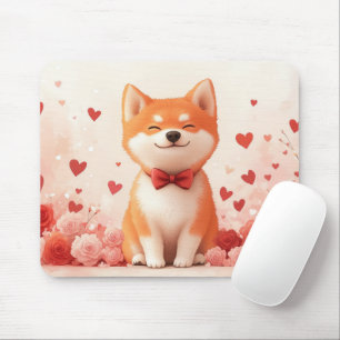 Akita mit Rosen - Valentinstag  Mousepad
