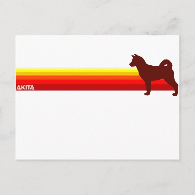 Akita mit Streifen Postkarte (Vorderseite)