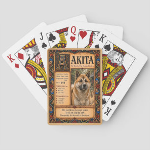 Akita, mittelalterliche Bestiarien-Kunst Spielkarten