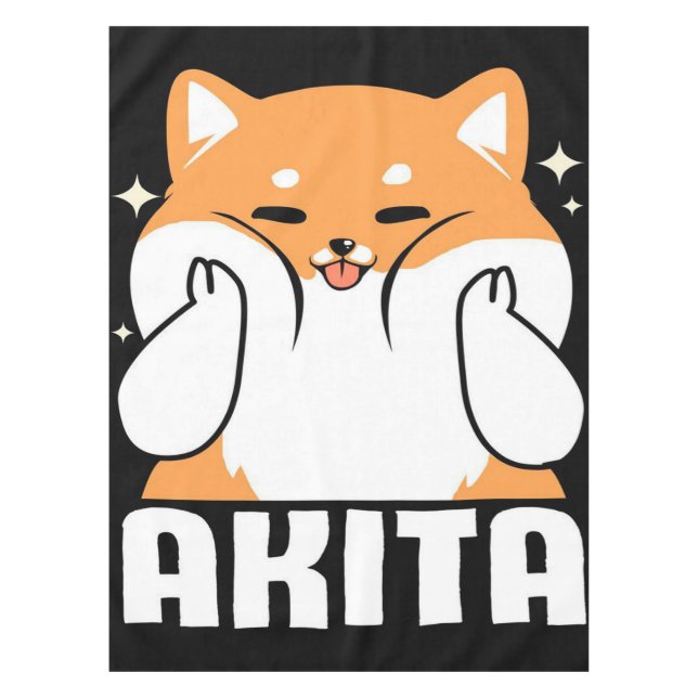 Akita Niedlich Hunde Wohnzimmer | Geschenk für Kin Tischdecke (Vorderseite)