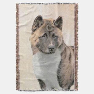 Akita Painting - Niedliche Hundekunst Decke