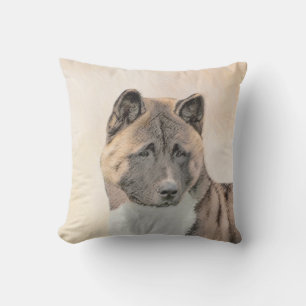 Akita Painting - Niedliche Original Hunde Kunst Kissen