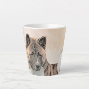 Akita Painting - Niedliche Original Hunde Kunst Milchtasse