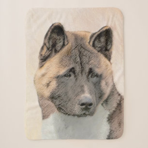 Akita Painting - Niedliche Original Hunde Kunst Sherpadecke