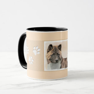 Akita Painting - Niedliche Original Hunde Kunst Tasse