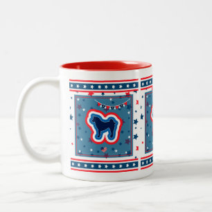 Akita Patriotisch Rot Weiß Und Blau 4. Juli Zweifarbige Tasse