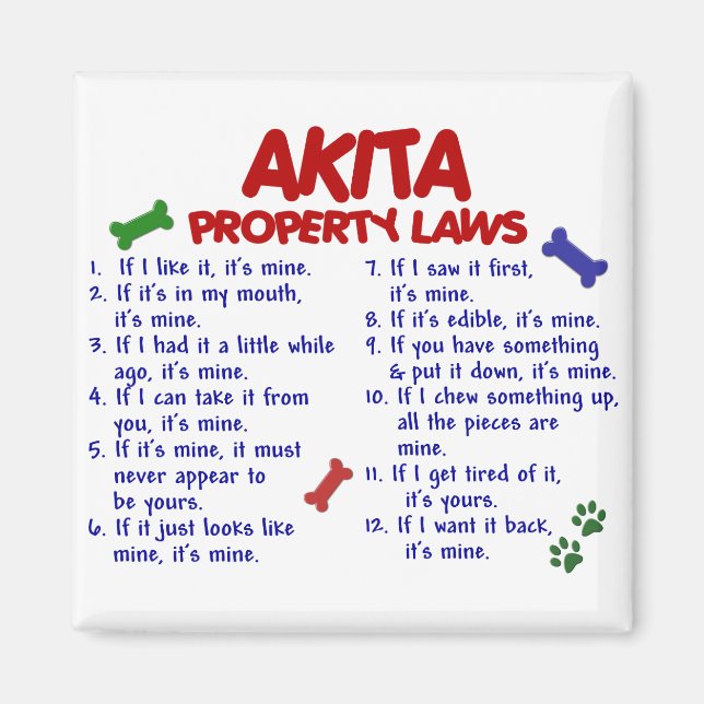 AKITA Property Laws 2 Magnet (Vorne)